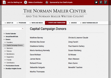 The Norman Mailer Center Campaign Donors The Norman Mailer Center Campaign Donors
